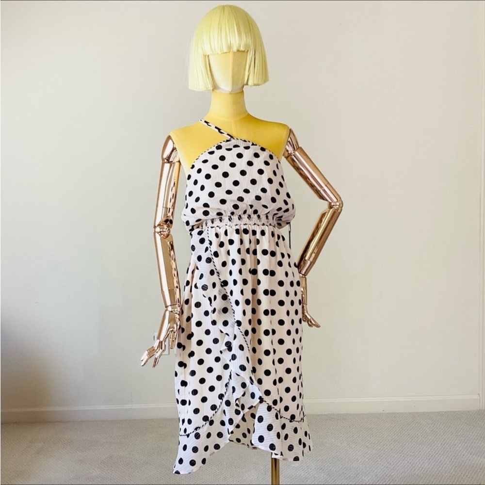 House of Harlow 1960 Polkadot Cream Midi Dress S